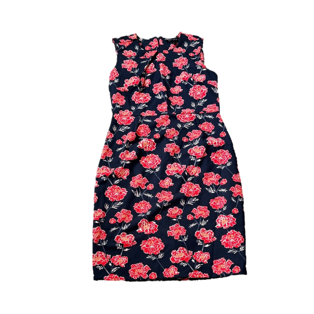 Banana Republic Navy Red Floral Sleeveless Sheath Dress Work Office SIZE 8